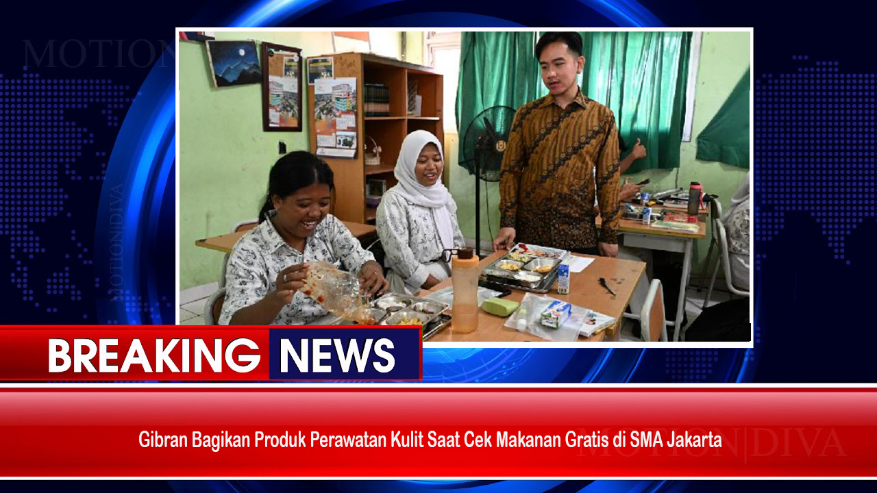 Gibran Bagikan Produk Perawatan Kulit Saat Cek Makanan Gratis di SMA Jakarta